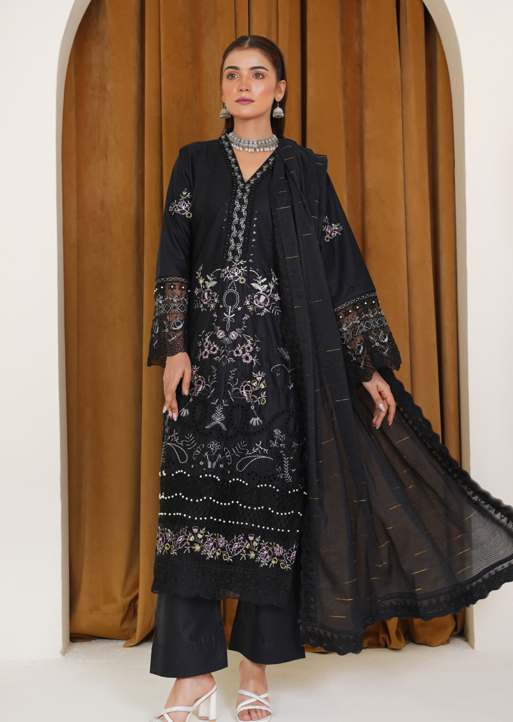 ATR-1156- Readymade Sehrish B Lux Cotton - Memsaab Online