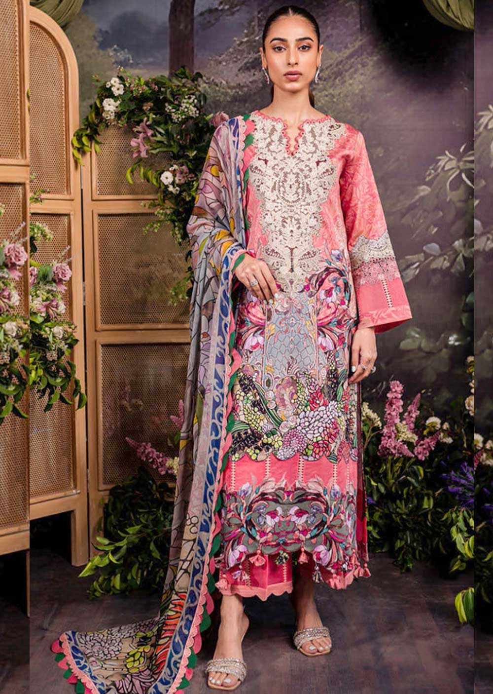 JPS-02 - Unstitched - Premium Lawn Collection by Jade 2024 - Memsaab Online