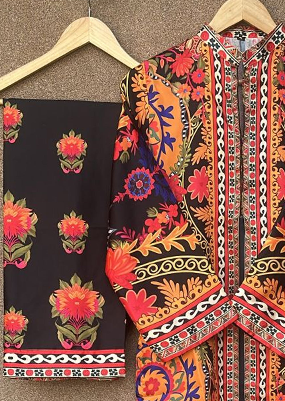 SMRF-05 - Orange - Readymade - Silk Suit 2025 - Memsaab Online