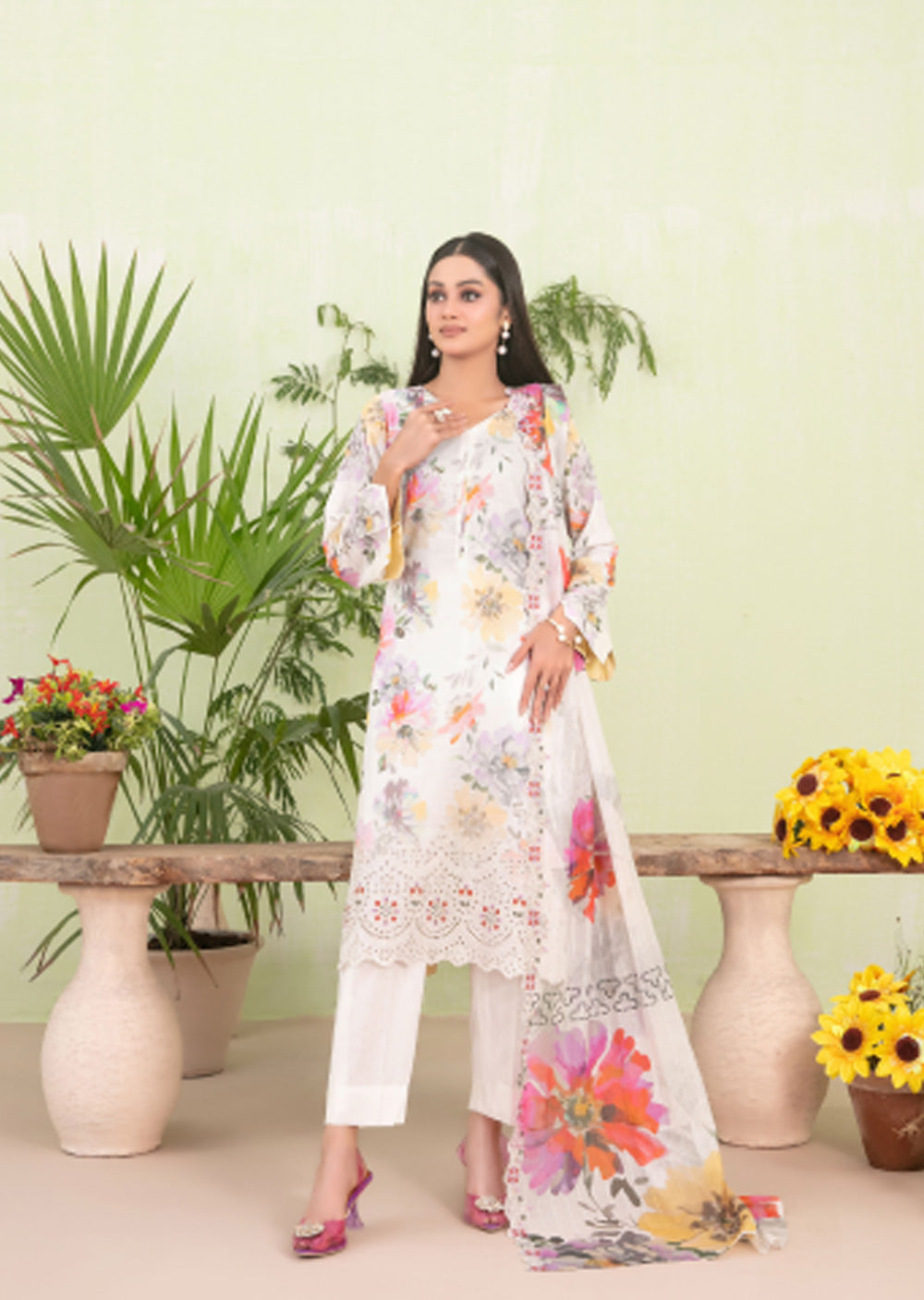 TWD-1712- Readymade Erva Tawakkal Lawn Suit 2025 - Memsaab Online