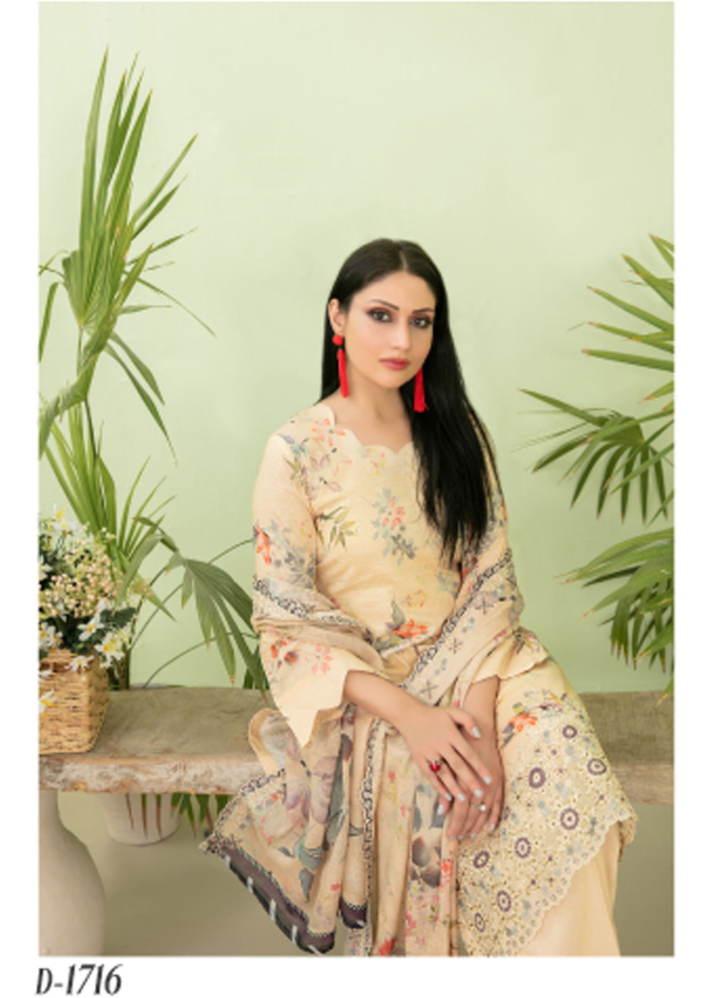 TWD-1716-Readymade Erva Tawakkal Lawn Suit - Memsaab Online
