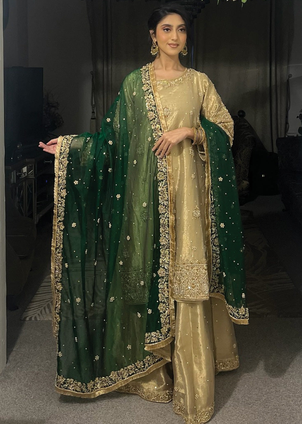 SRB1219 Fozia - Green - Readymade - Sehrish.B Designer - Memsaab Online