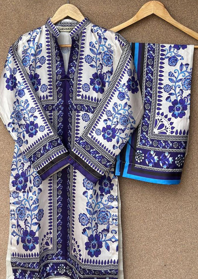 SMRF-10 - Blue - Readymade - Silk Suit 2025 - Memsaab Online