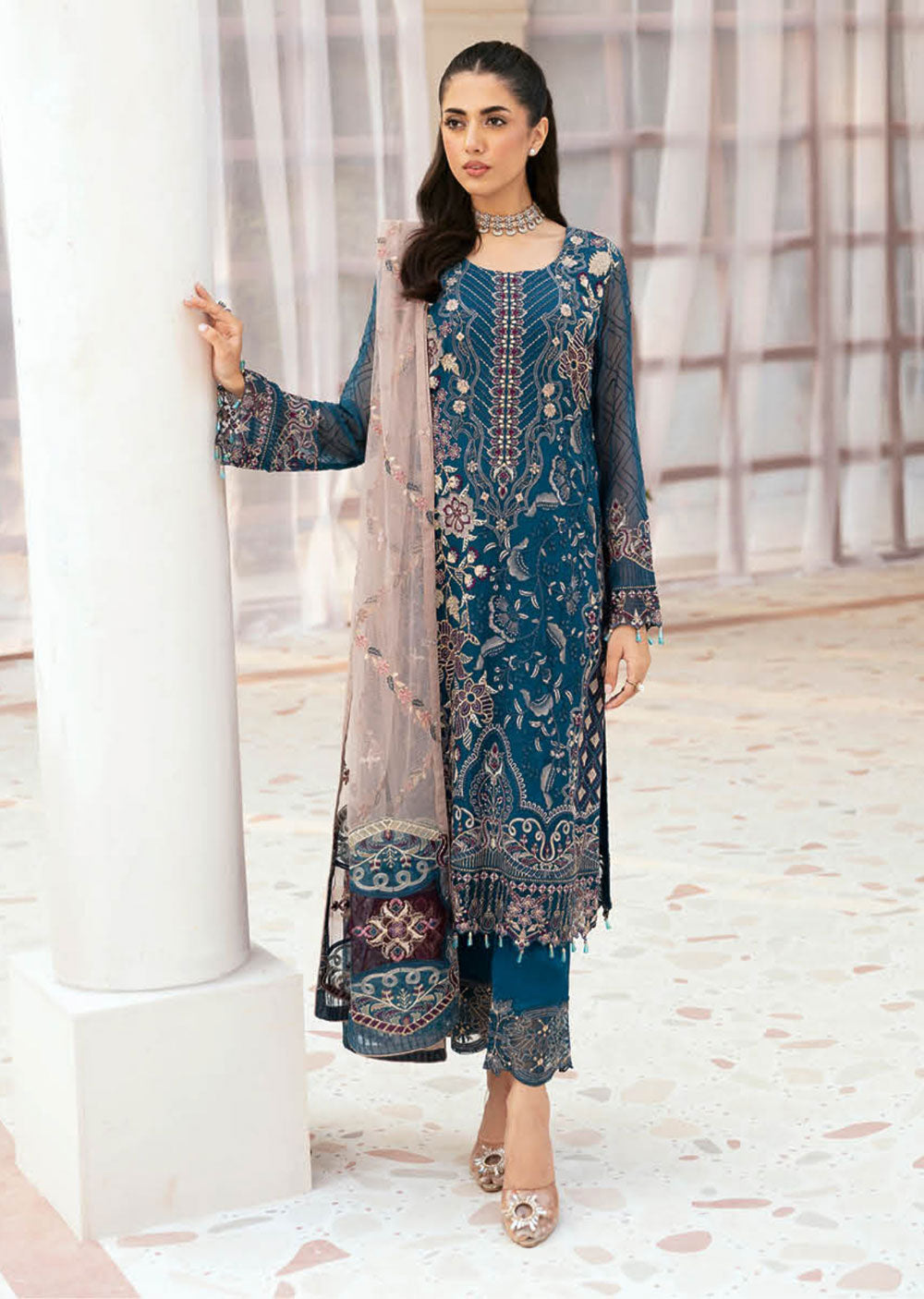 F-2602 - Unstitched - Ramsha Chiffon Collection Vol 26 2024 - Memsaab Online