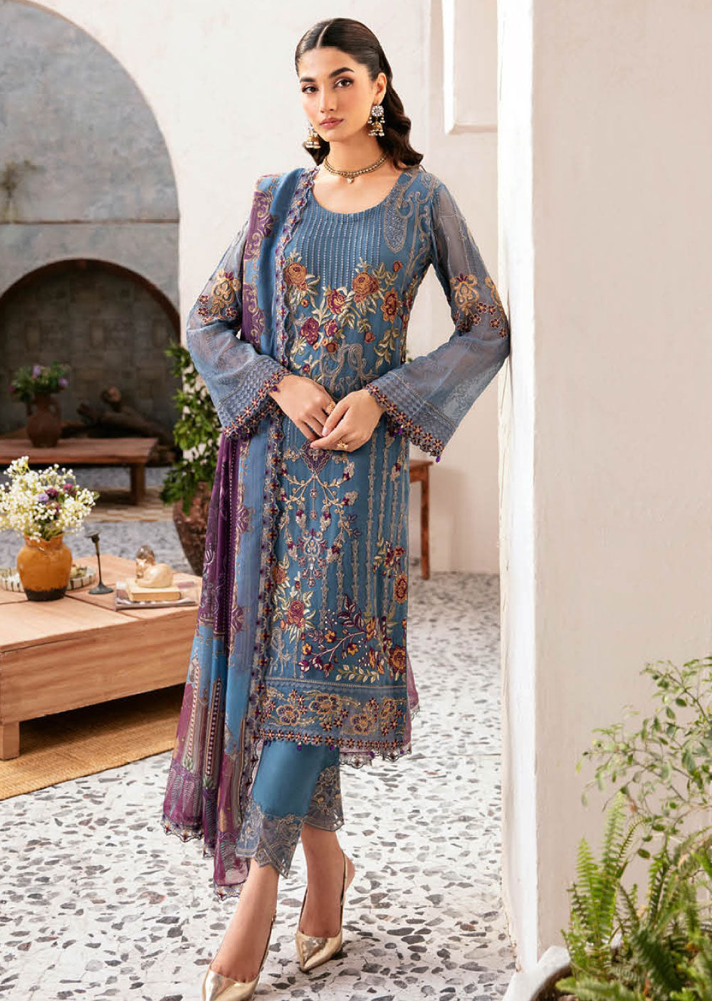 D-1202 - Unstitched - Rangoon by Ramsha Chiffon Collection Vol 12 2024 - Memsaab Online