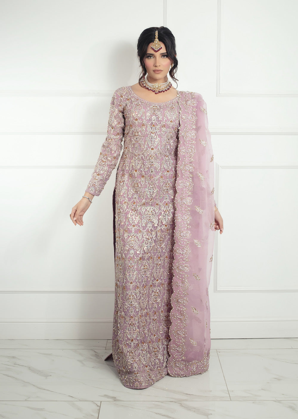 SRB1313 - Sarika - Lilac - Sehrish.B Designer - Memsaab Online