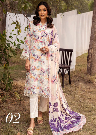 MPC-02 - Unstitched - Mahee's Printed Chikenkari Collection 2024 - Memsaab Online