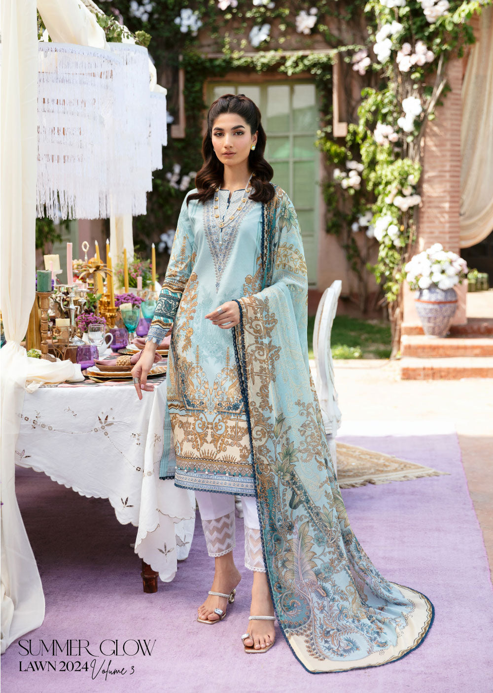 GLL-24V-02 - AMAYRAH - Unstitched - The Summer Glow Lawn Collection 2024 - Memsaab Online