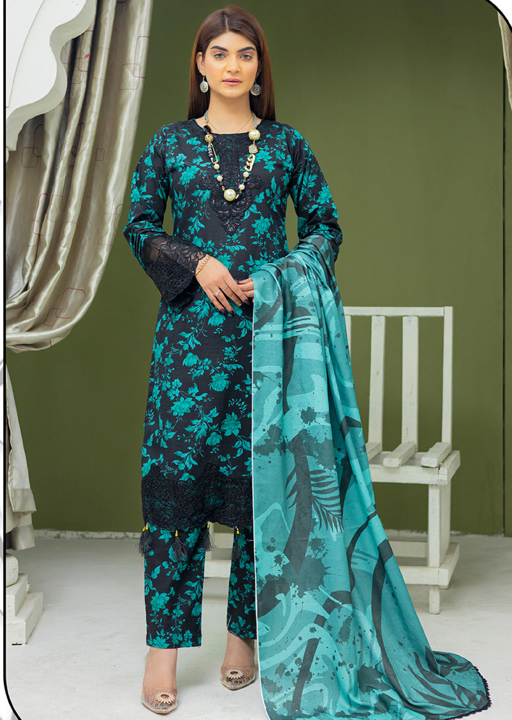 RNK-02-R - Readymade - Gulaal by Rangz Khaddar Winter Suit 2025 - Memsaab Online