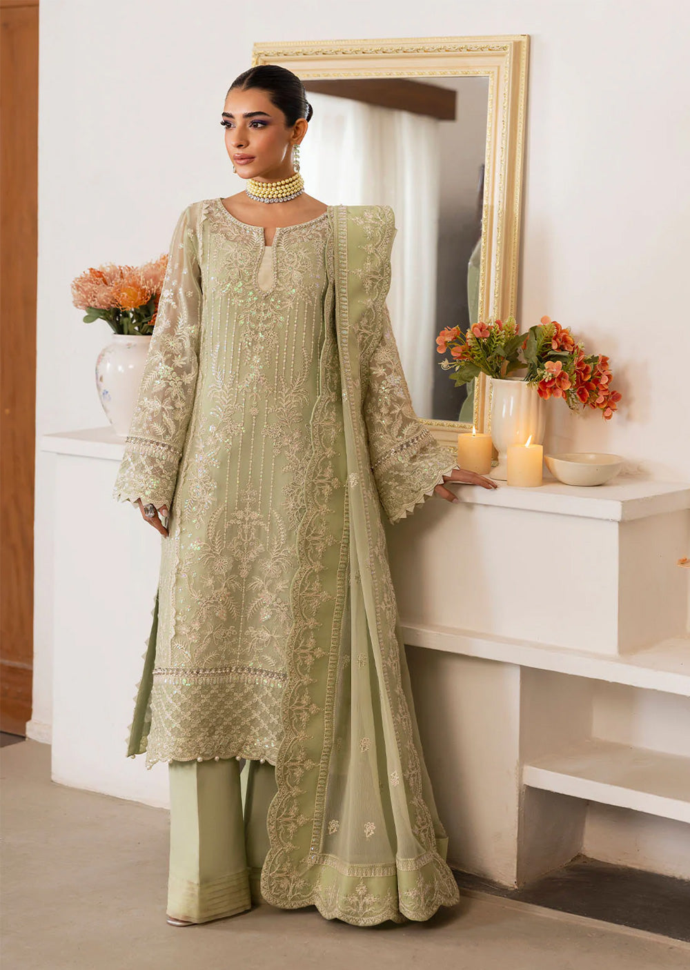 GLCT-02 - Virida - Readymade - Gulaal Reverie Embroidered Chiffon Collection 2025 - Memsaab Online