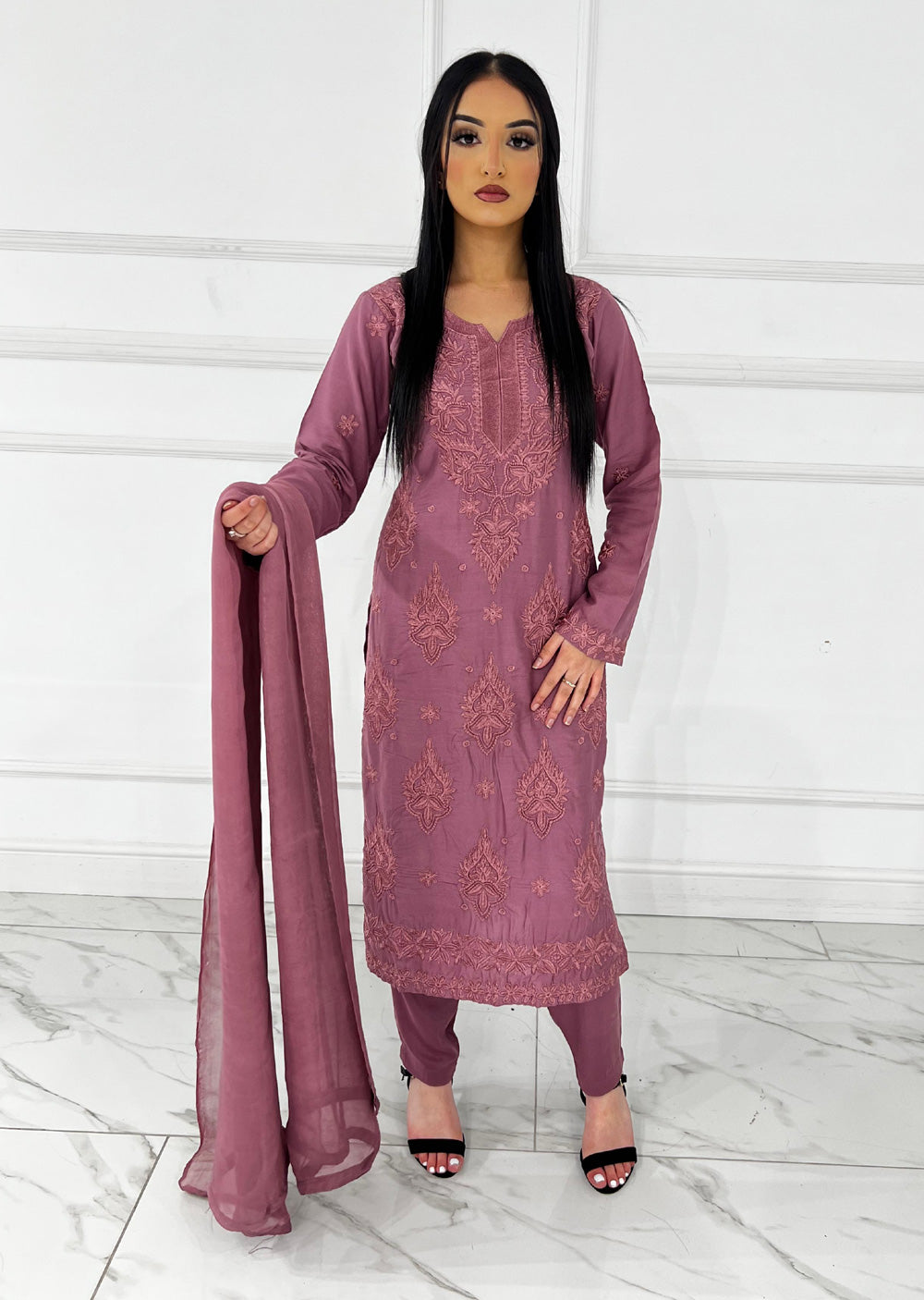 HK295 - Pink - Mummy n Me Linen Outfit - Memsaab Online