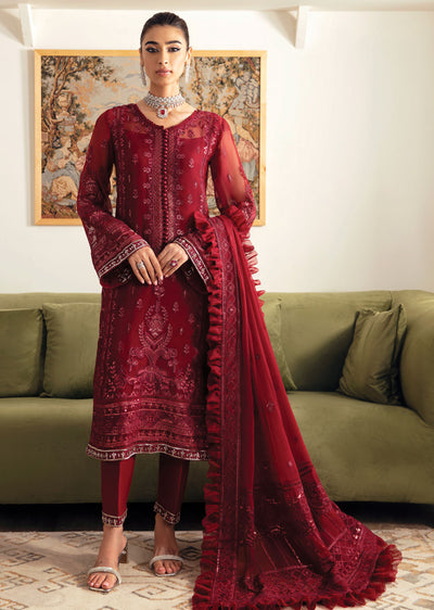GLCC-02 - Ruby - Readymade - Gulaal Embroidered Chiffon Collection 2023 - Memsaab Online