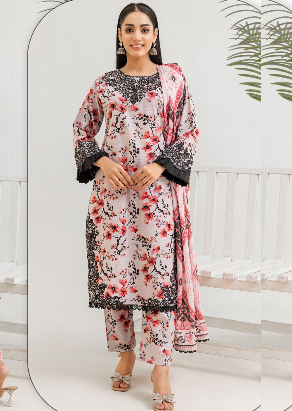 RLK-02-R - Readymade - Rangz Khaddar Winter Suit 2025 - Memsaab Online