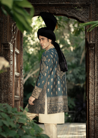 GS-5156 Readymade Front Open Sherwani with Inner Suit 2025 - Memsaab Online