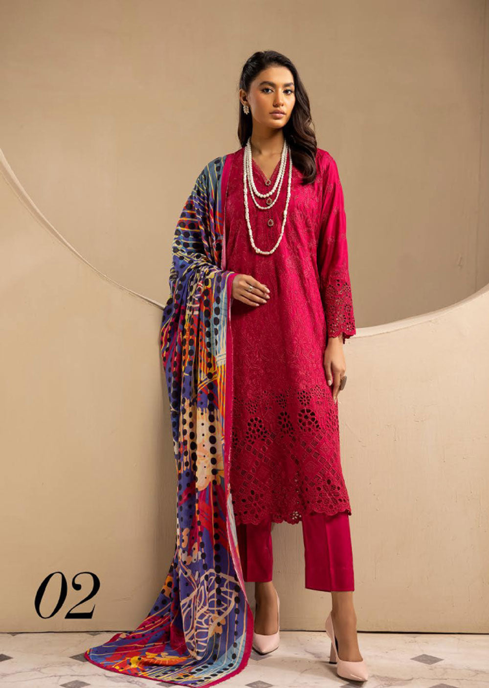 INR-02 - Readymade - Inara Chickenkari Collection 2023 - Memsaab Online