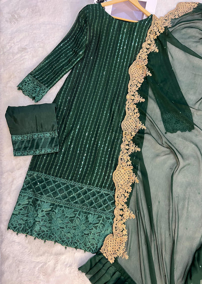 UMR901 Rixos - Green Memsaab Formal Chiffon Suit - Memsaab Online