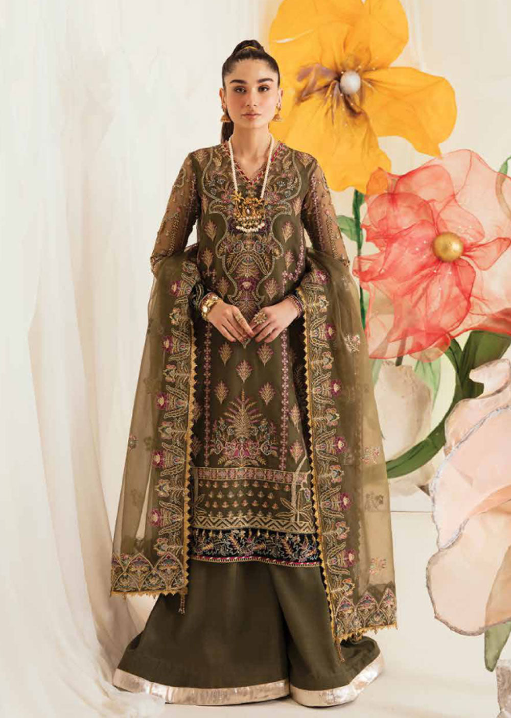 AZ-V4-02 - Unstitched - Fleur de lis Collection by Afrozeh 2023 - Memsaab Online