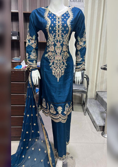 BPH-01 - Teal - Readymade Posh Suit 2024 - Memsaab Online