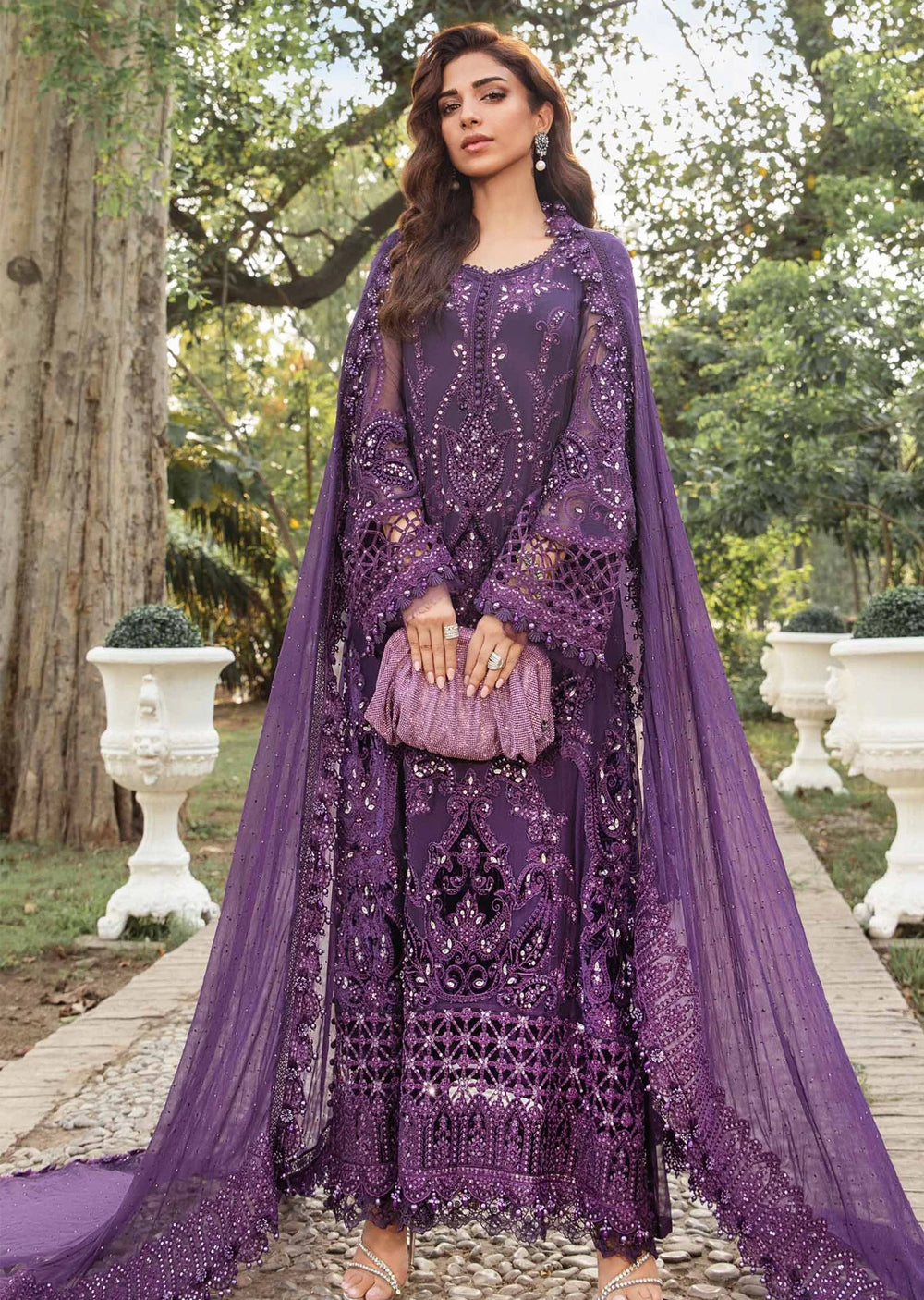 MPC-24-102 - Unstitched - Maria B Embroidered Chiffon 2024 - Memsaab Online