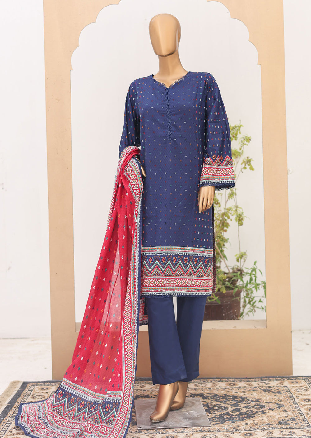 BNS-102 Bin Saeed Printed Cotton Lawn Suits 2024 - Memsaab Online