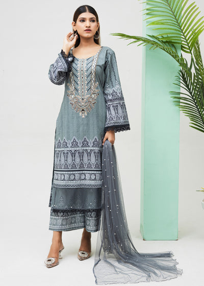 RTJ-02 - Readymade - Rangz Printed Lawn Suit 2025 - Memsaab Online