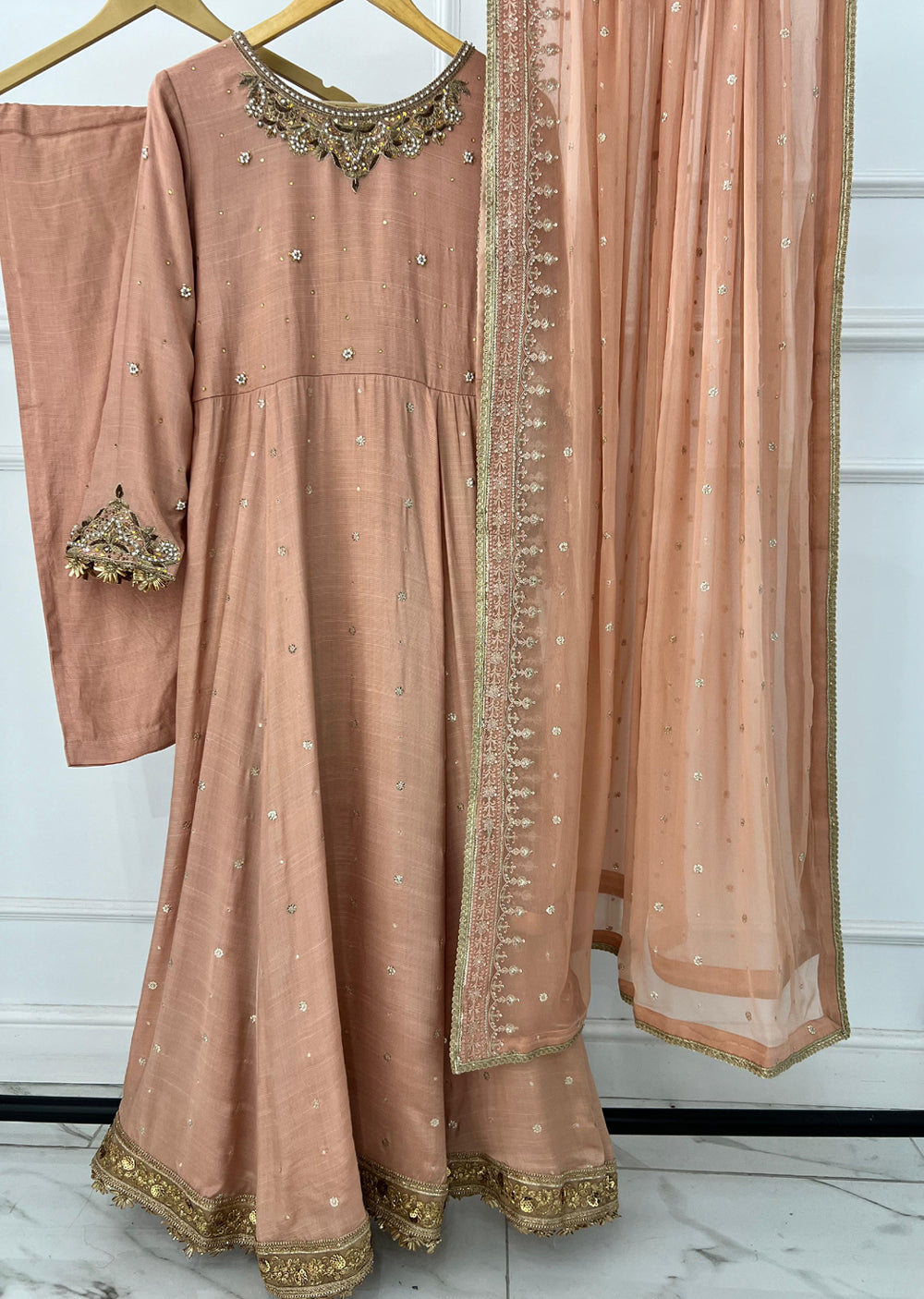 SRB1223 - Zarina - Peach - Sehrish.B Designer - Memsaab Online