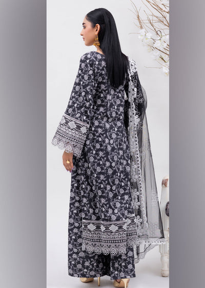 RGZ4009 Readymade Black/White Pearl Lawn Suit - Memsaab Online