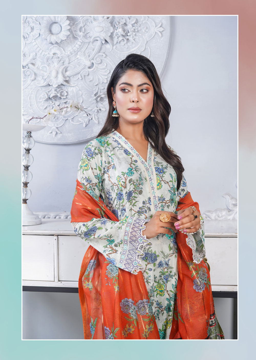 MNRD-02-R - Readymade - Munira Summer Lawn Collection 2024 - Memsaab Online