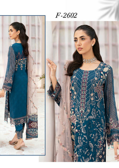 F-2602-R - Readymade - Ramsha Chiffon Collection Vol 26 2024 - Memsaab Online