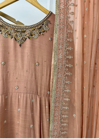 SRB1223 - Zarina - Peach - Sehrish.B Designer - Memsaab Online