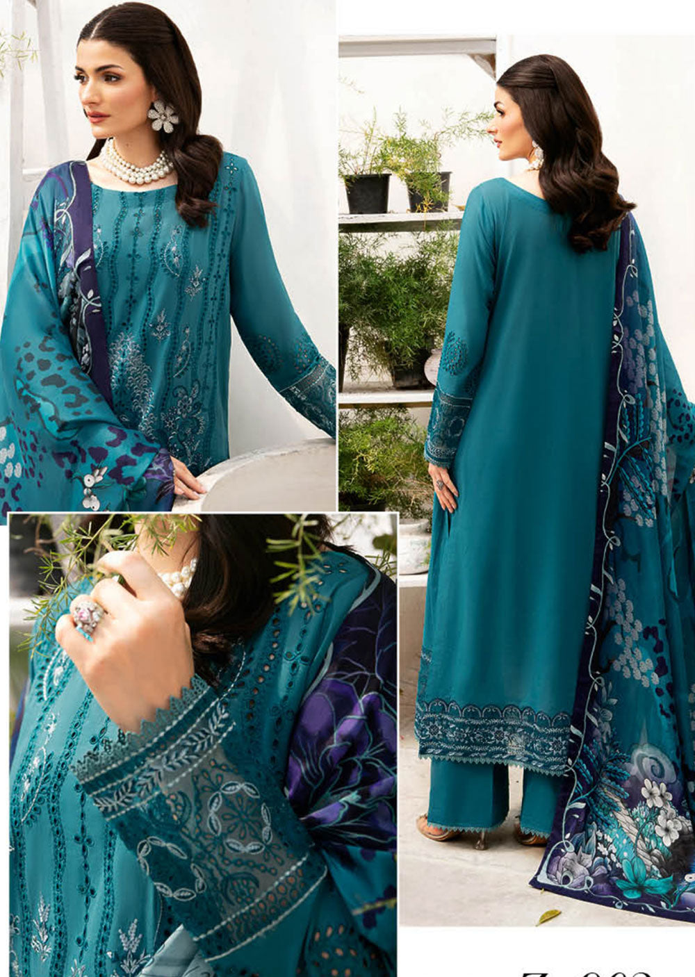 Z-902 - Unstitched - Ramsha Andaaz Luxury Lawn Vol 9 2024 - Memsaab Online