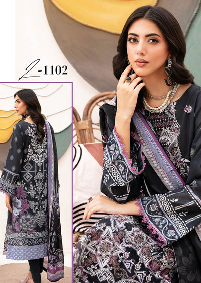 Z-1102-R - Readymade - Ramsha Mashaal Luxury Lawn Vol 11 - Memsaab Online