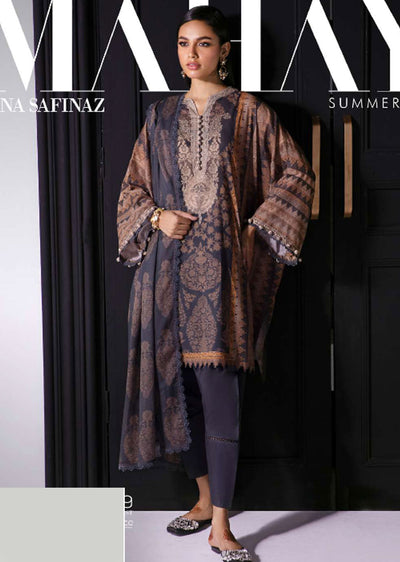 MZN-02-B - Unstitched - Mahay Summer Collection by Sana Safinaz 2023 - Memsaab Online