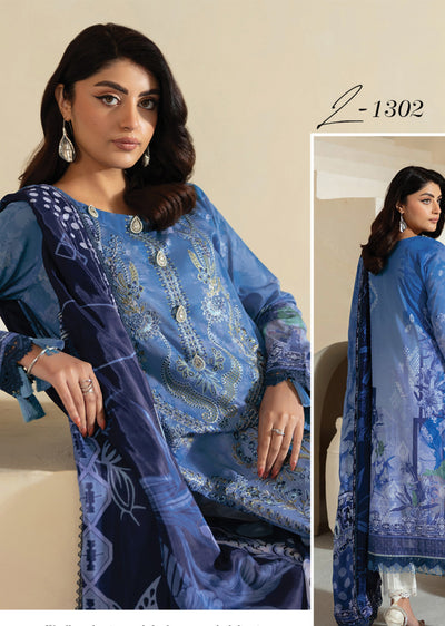 RMSHO-02 - Unstitched - Ramsha Mashaal Luxury Lawn Vol 13 - Memsaab Online