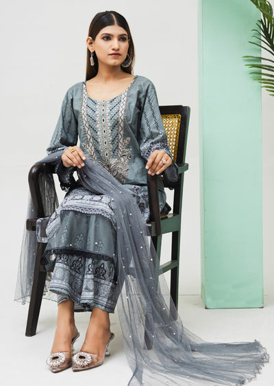 RTJ-02 - Readymade - Rangz Printed Lawn Suit 2025 - Memsaab Online