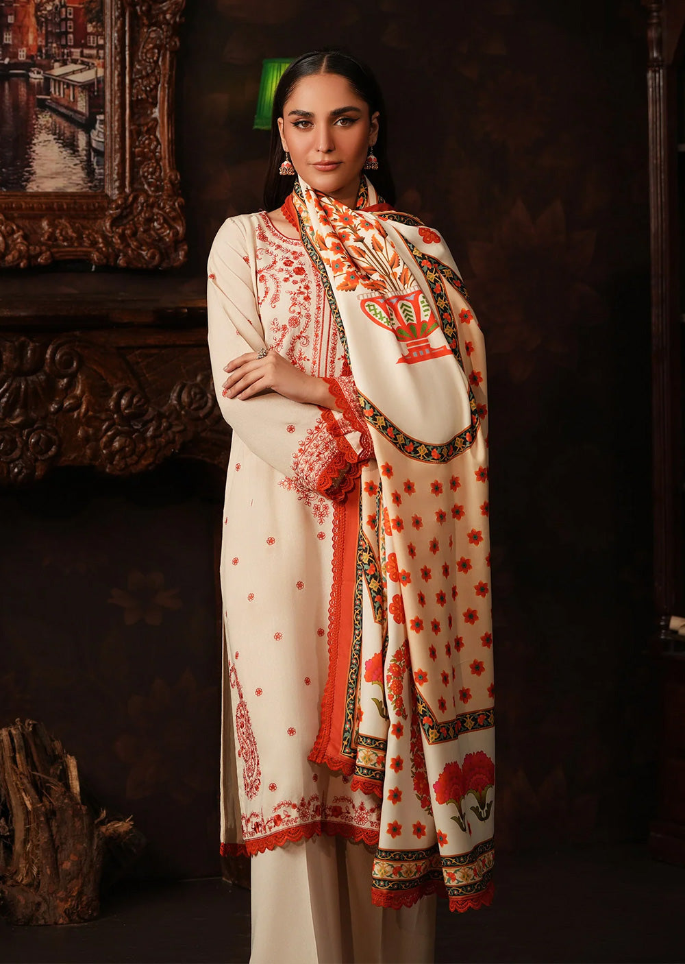 PSH-16348 - Readymade Shaposh Karandi Linen Suit 2025 - Memsaab Online