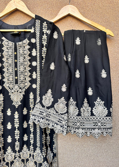 UJK-01 - Black - Readymade - Florine Chiffon Suit 2025 - Memsaab Online