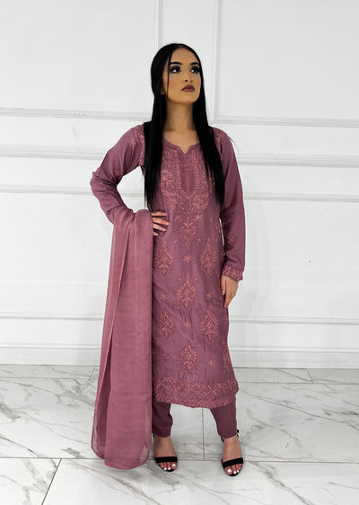 HK295 - Pink - Mummy n Me Linen Outfit - Memsaab Online