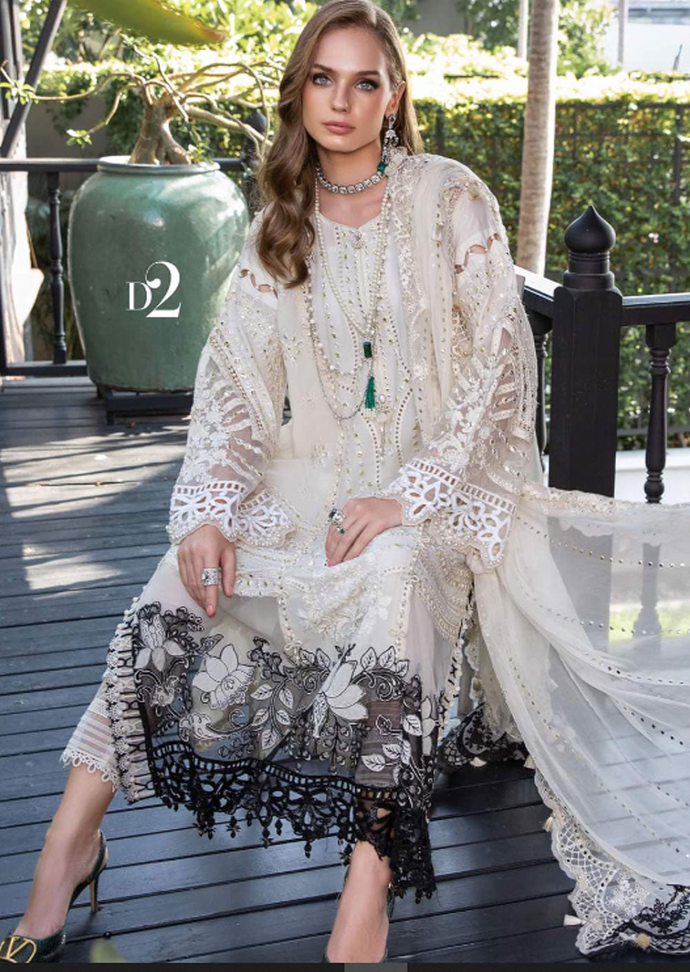 MSB02 - Unstitched - Maria.B Luxury Lawn Eid Edition 2023 - Memsaab Online