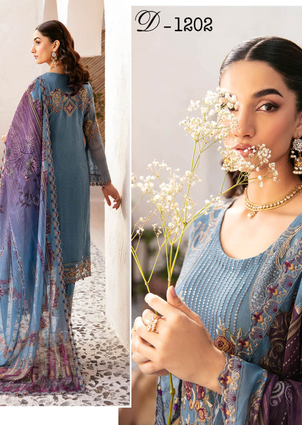 D-1202-R - Readymade - Rangoon by Ramsha Chiffon Collection Vol 12 2024 - Memsaab Online