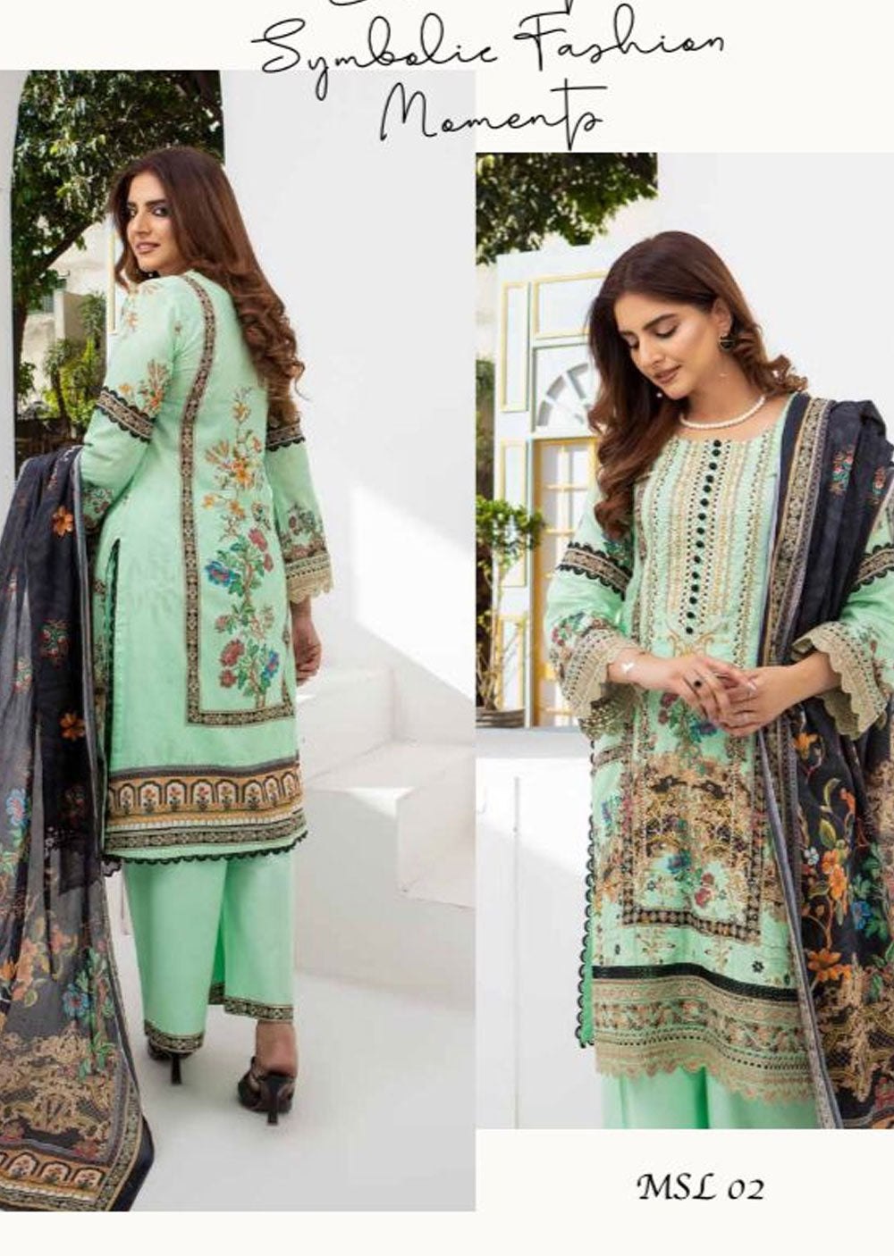 MSDL-02-R - Readymade - Munira Digital Lawn Suit 2024 - Memsaab Online