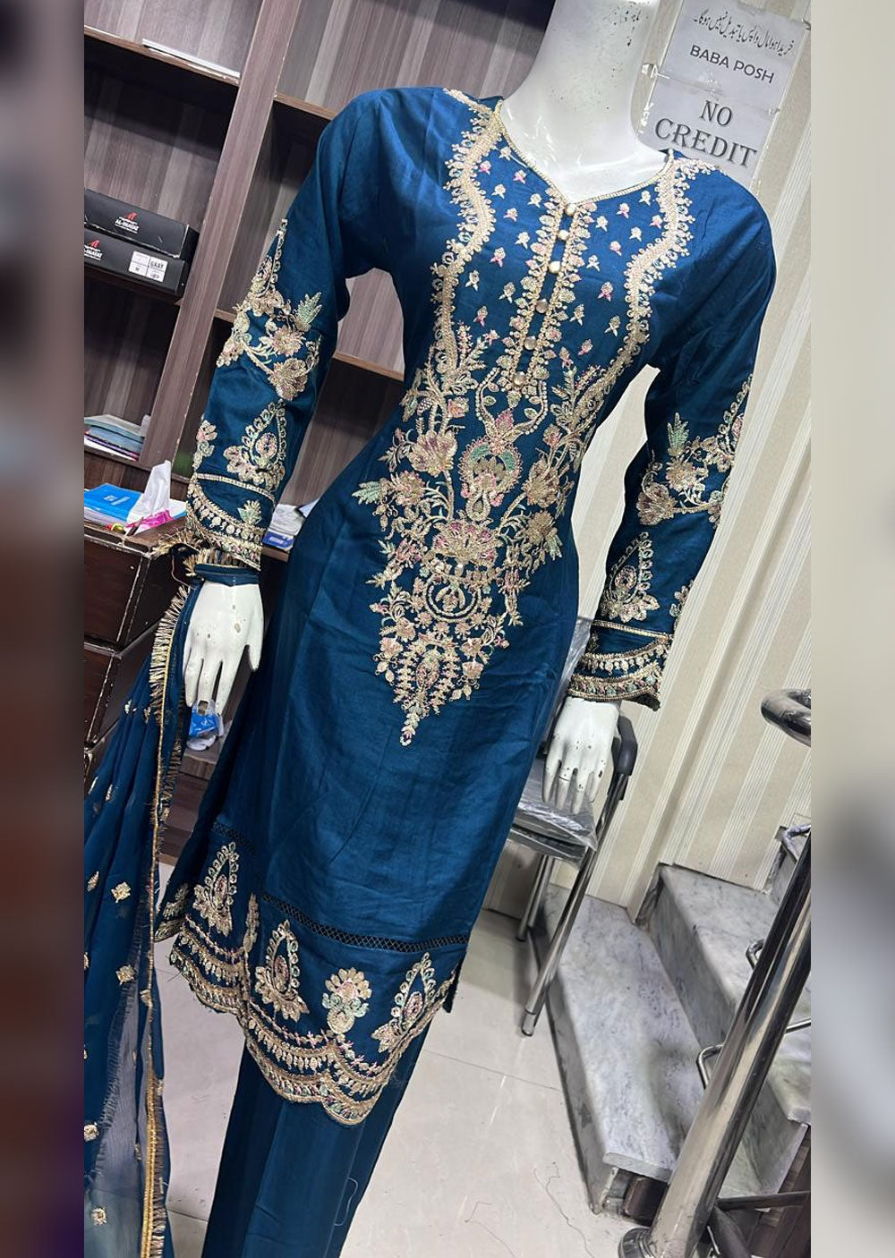 BPH-01 - Teal - Readymade Posh Suit 2024 - Memsaab Online