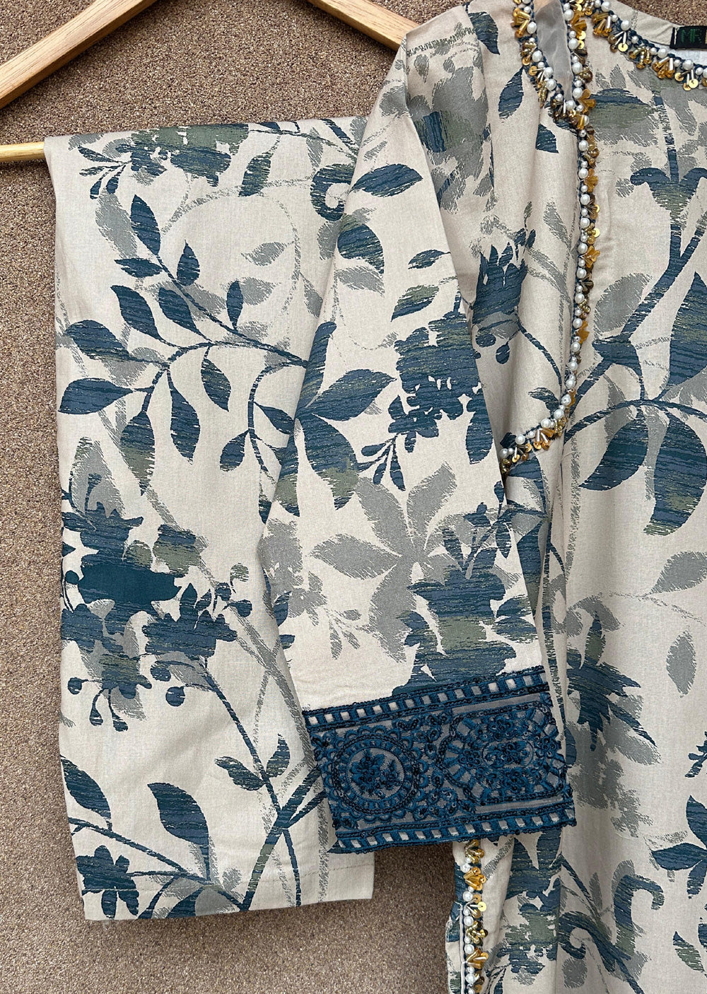 HNR-09 - Cream - Readymade - Haroon Cotton Suit 2025 - Memsaab Online