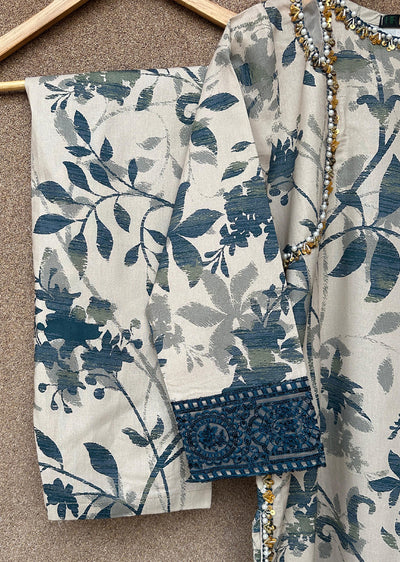 HNR-09 - Cream - Readymade - Haroon Cotton Suit 2025 - Memsaab Online