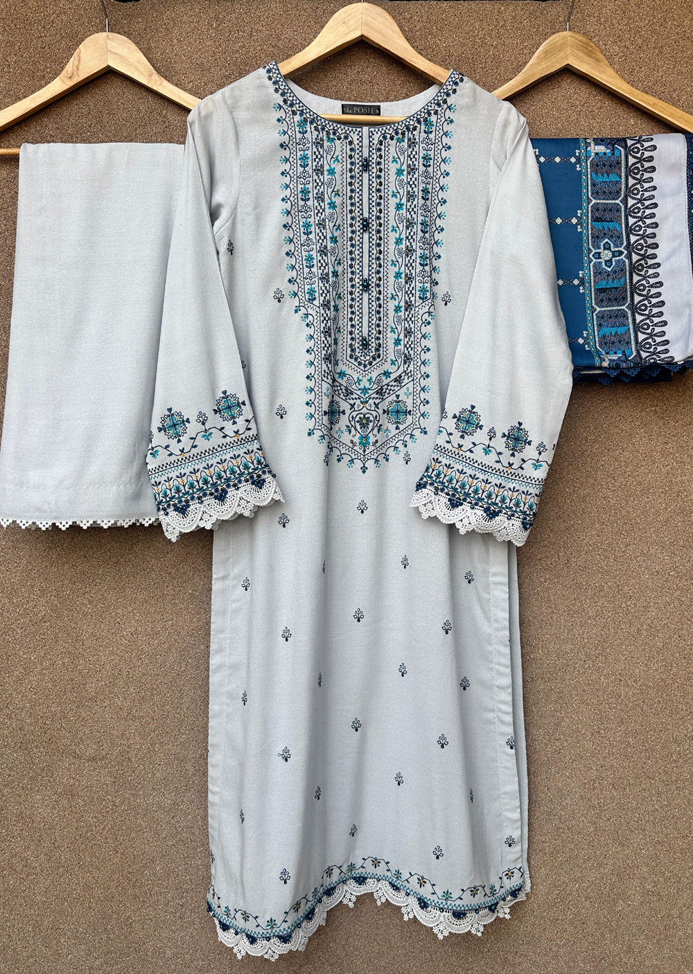 PSH-16347 - Readymade Shaposh Karandi Linen Suit 2025 - Memsaab Online