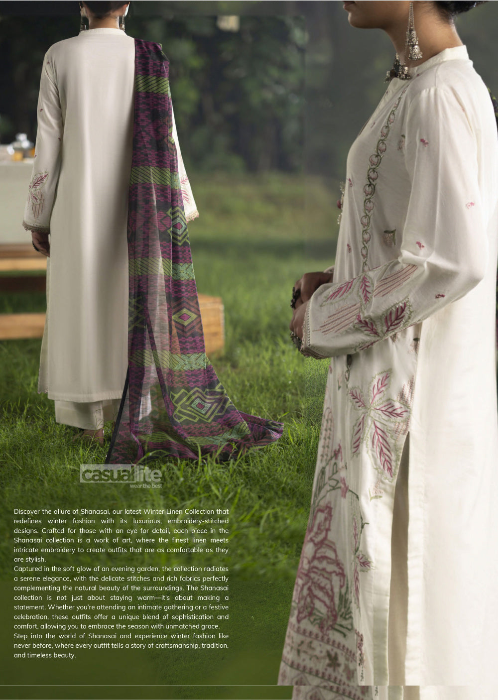 DSE-02 - Readymade - Shanasai Signature Linen Collection by Casualite 2024 - Memsaab Online