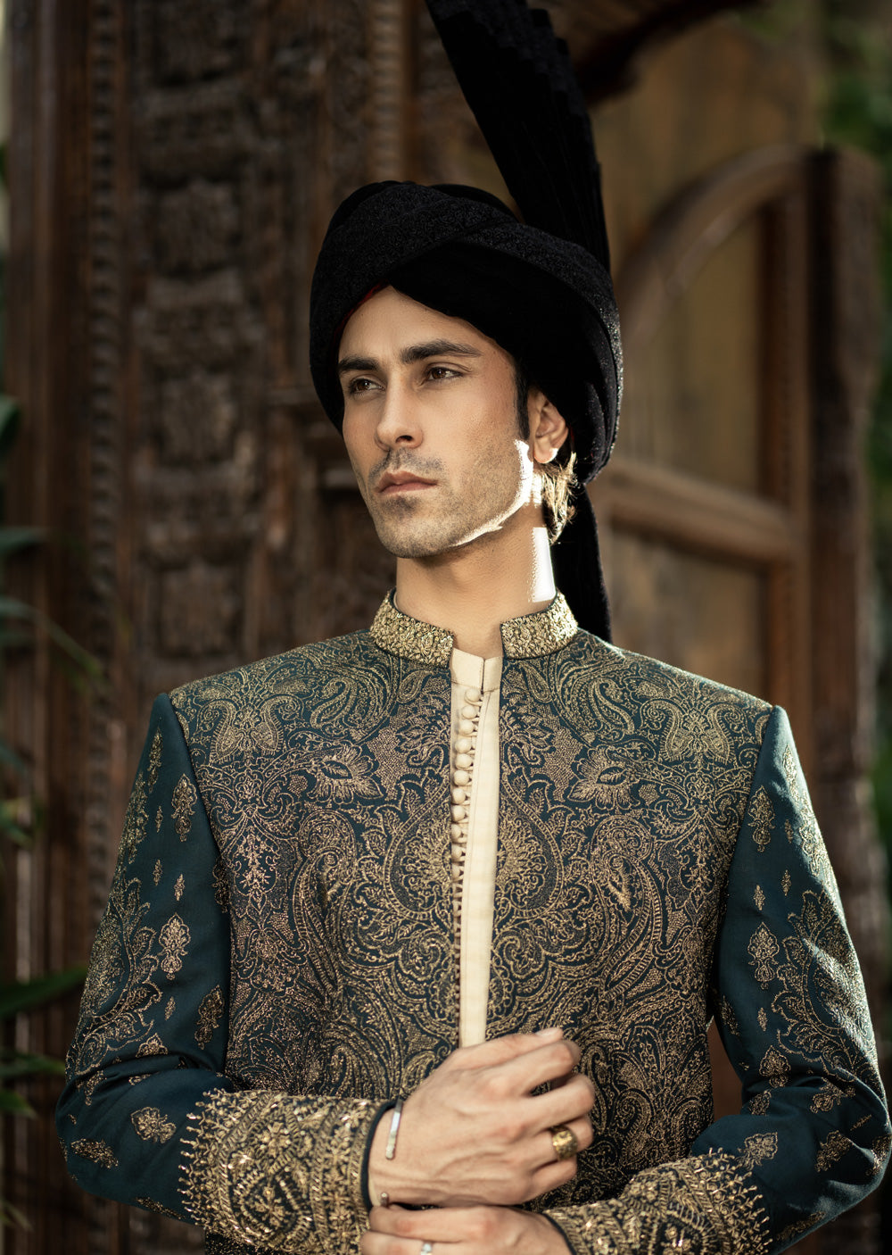 GS-5156 Readymade Front Open Sherwani with Inner Suit 2025 - Memsaab Online