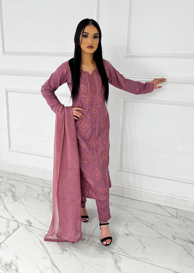 HK295 - Pink - Mummy n Me Linen Outfit - Memsaab Online