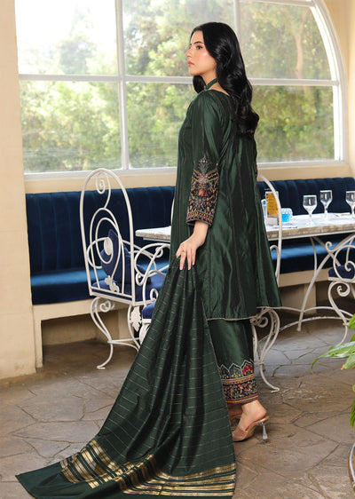 KLD306 Liyana - Green Readymade Khadi Net Suit - Memsaab Online