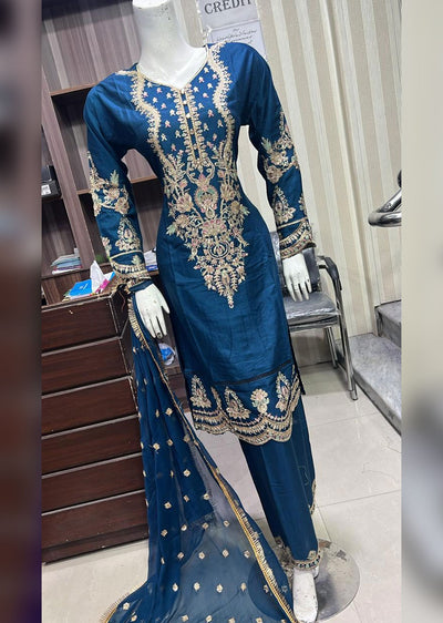 BPH-01 - Teal - Readymade Posh Suit 2024 - Memsaab Online